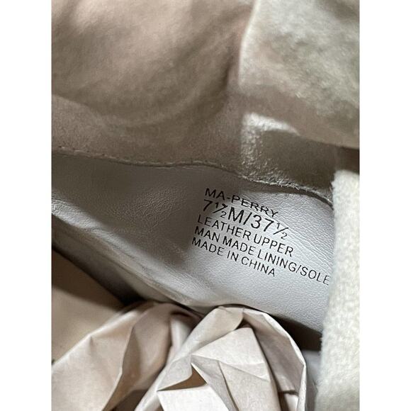 BCBG MAXAZRIA Ma‎ Perry Ivory Suede Ankle Bootie 4in Heel Real Fur Women's 7.5M - Picture 8 of 9